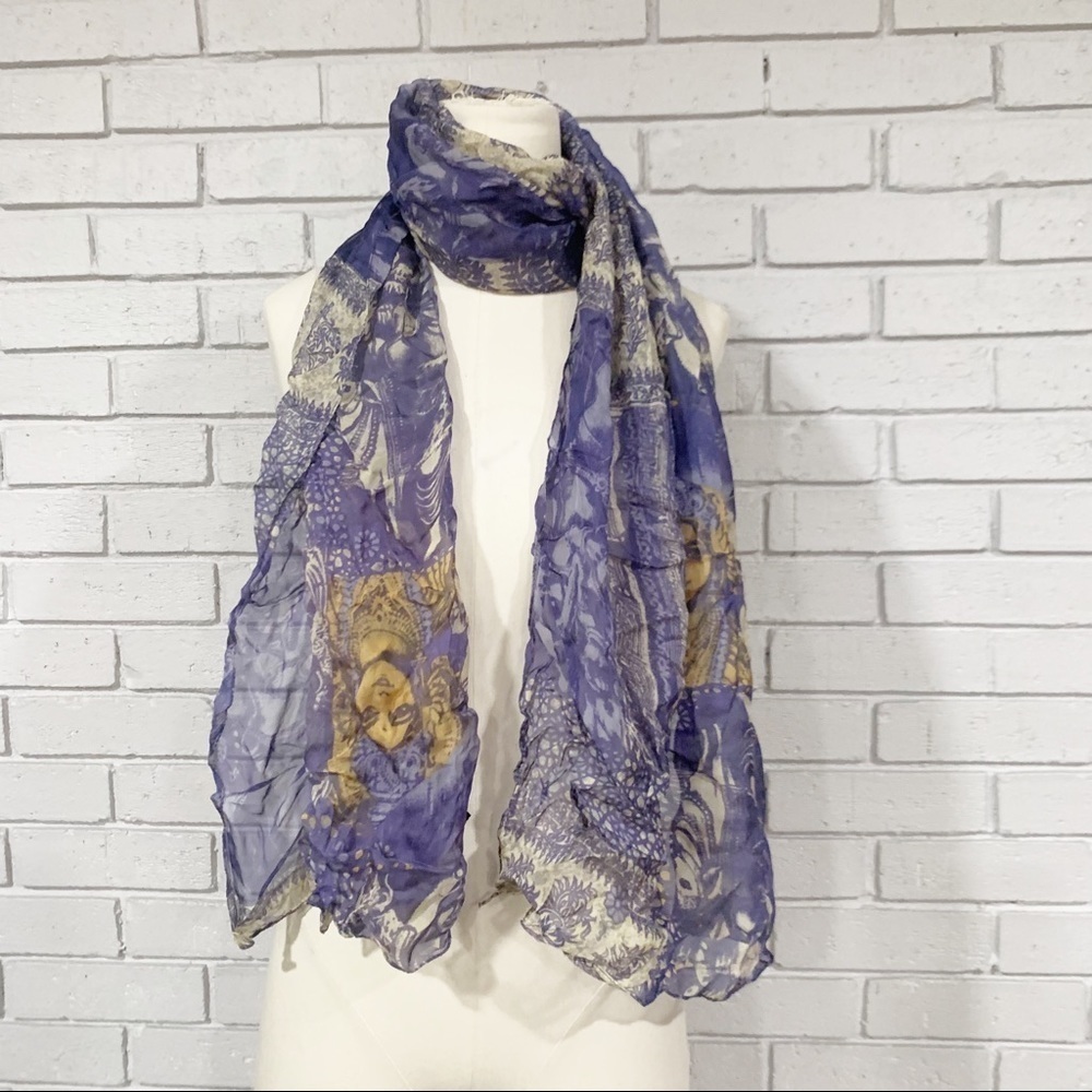 Lightweight Women’s Blue Goddess‎ Print Scarf - Picture 8 of 8
